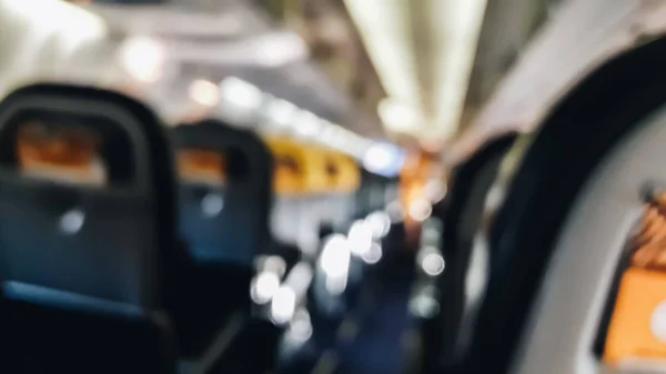 Размытие Салона Пассажирского Самолета Рядом Сидений — стоковое фото