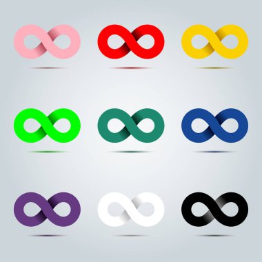 Sonsuz sonsuz döngü vektör simgesi tasarım kavramı fikir grafik illüstrasyon renkli simge