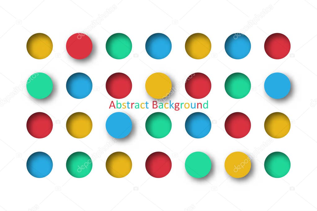 Abstract 3d colorful circle tile in paper cut concept for Background idea graphic design vector