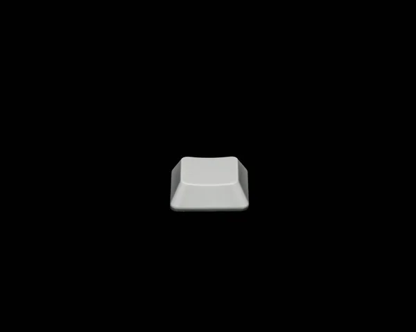 Tecla de teclado branco isolado no fundo preto — Fotografia de Stock