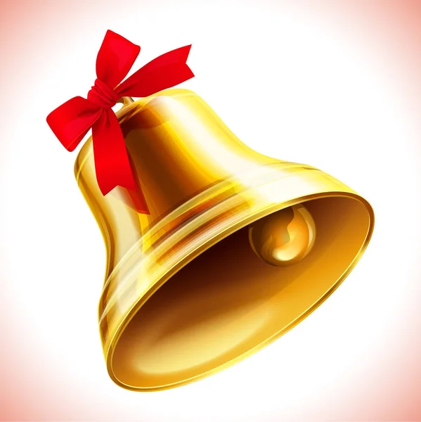 Christmas bell with ribbon — Stock Vector