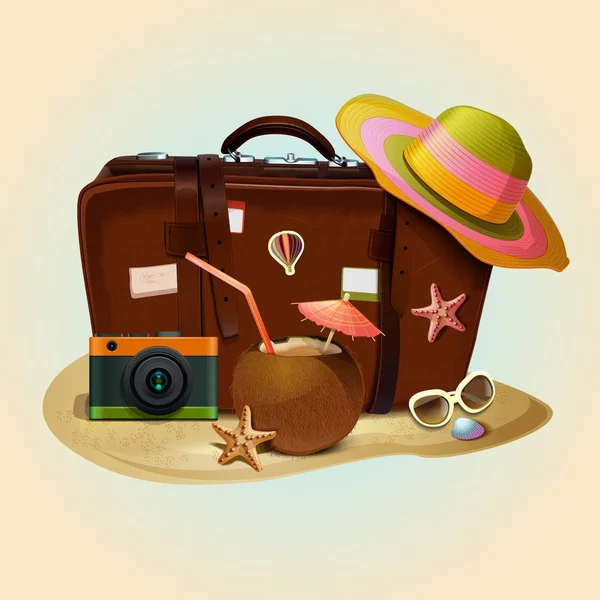 Icona della valigia da viaggio Vettoriali Stock Royalty Free