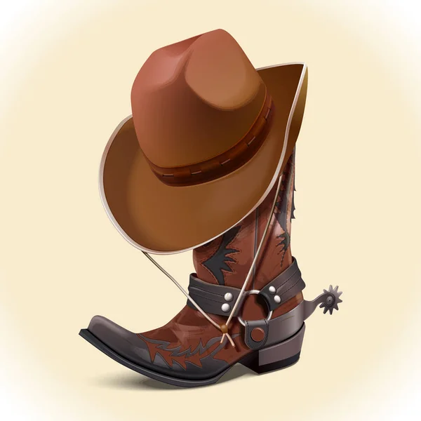 Accessori cowboy (cappello e stivali) ). — Vettoriale Stock