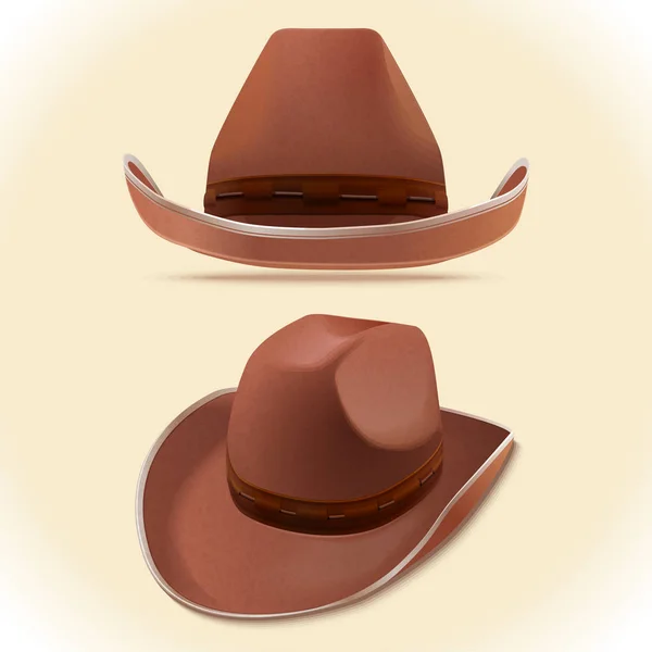 保安官の革帽子ベクトル図 — ストックベクタ