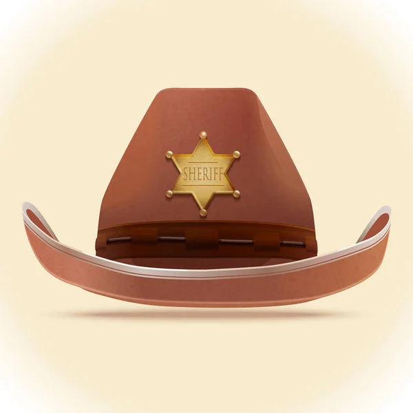 Şerif'in deri şapka vektör çizim — Stok Vektör