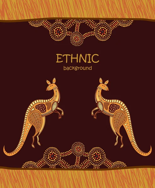 Origine ethnique tribale avec kangourou — Image vectorielle