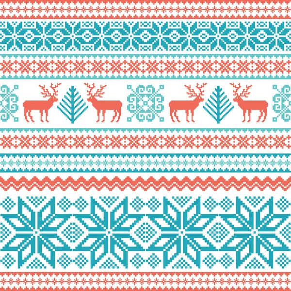 传统条纹针织的冬季模式 — 图库矢量图片