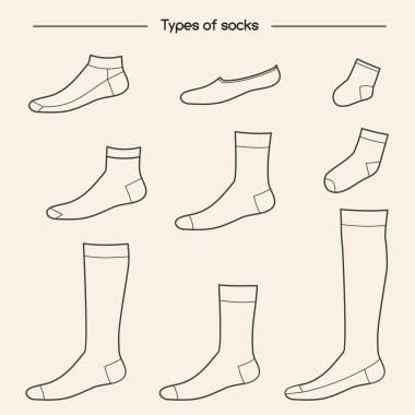 Types of socks clipart