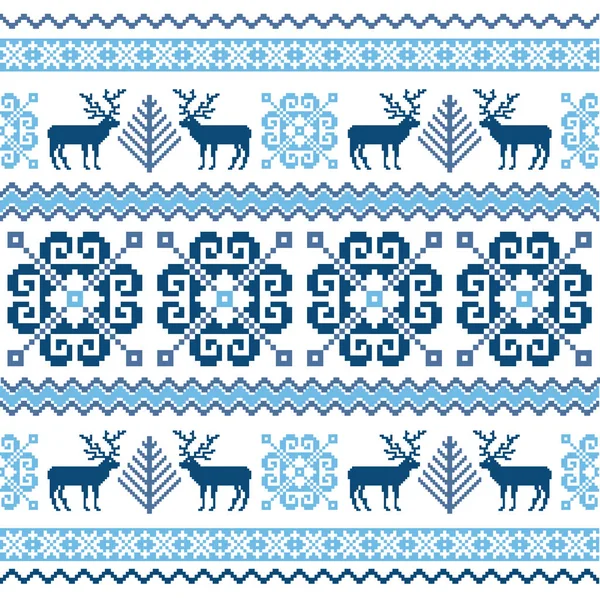 Christmas pattern with deer — Stock Vector