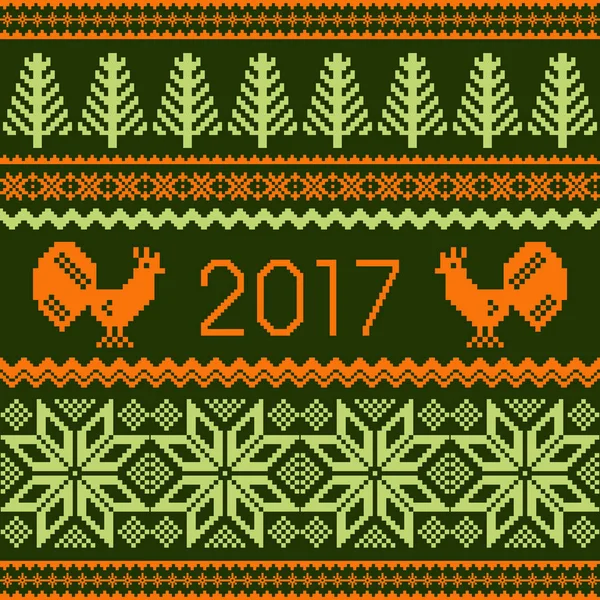 New year knitted background — Stock Vector