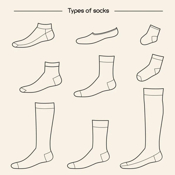 Arten von Socken — Stockvektor