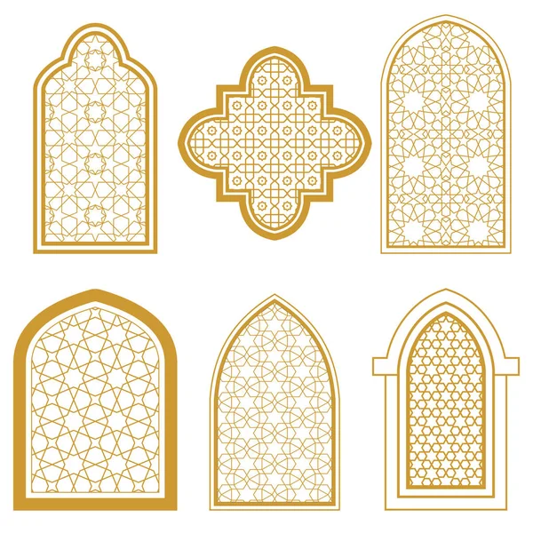 Zbiór islamskich okna — Wektor stockowy