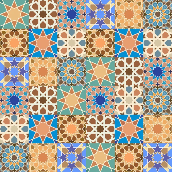 Mosaico tradicional azulejo árabe fondo — Archivo Imágenes Vectoriales