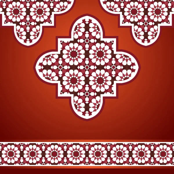 Mosaico oriental en rojo — Vector de stock