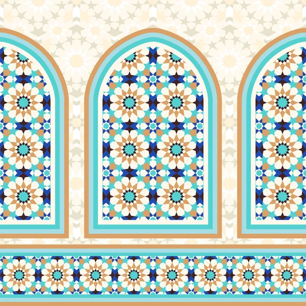 Latar belakang mosaik arsitektur Islam - Stok Vektor