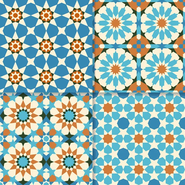 Patrones tradicionales de mosaico marroquí — Archivo Imágenes Vectoriales