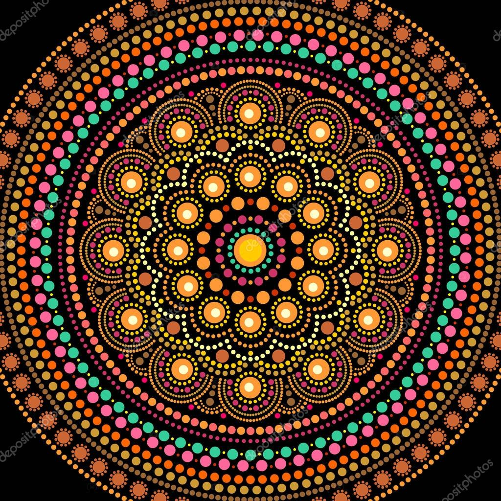 Dot mandala ornaments Dot painting mandala in aboriginal 