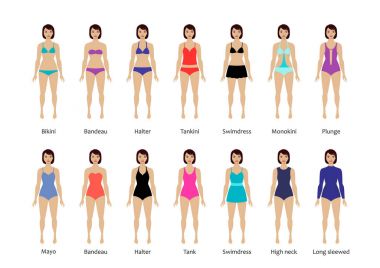 Collection of female swimsuit clipart