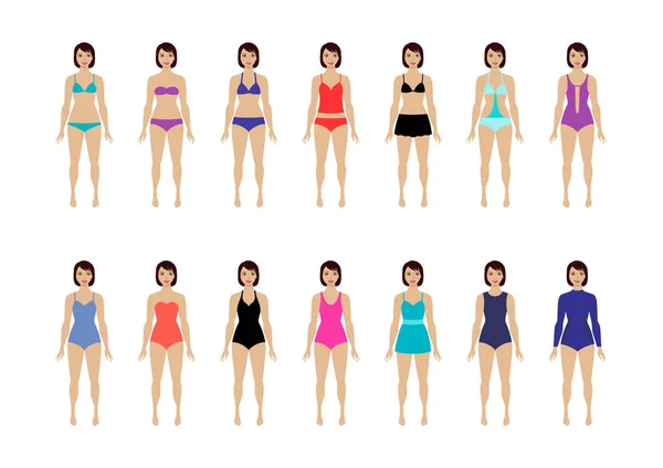 Collection de maillot de bain femme — Image vectorielle