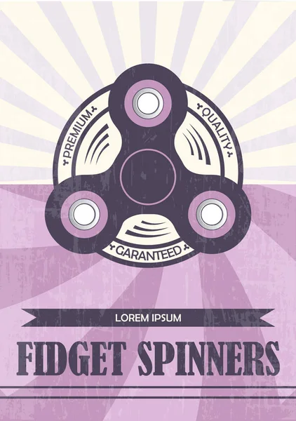 Fidget spinners retro poster — Stock Vector