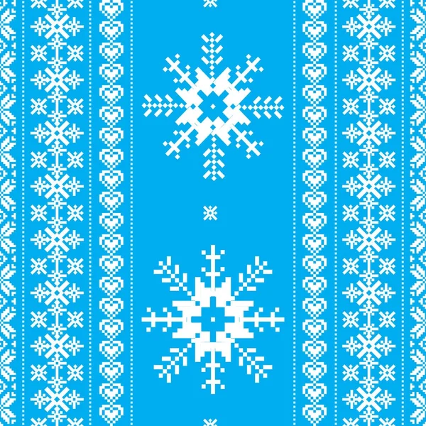 青と白の伝統的な Christmasbackground シームレスなパターン — ストックベクタ