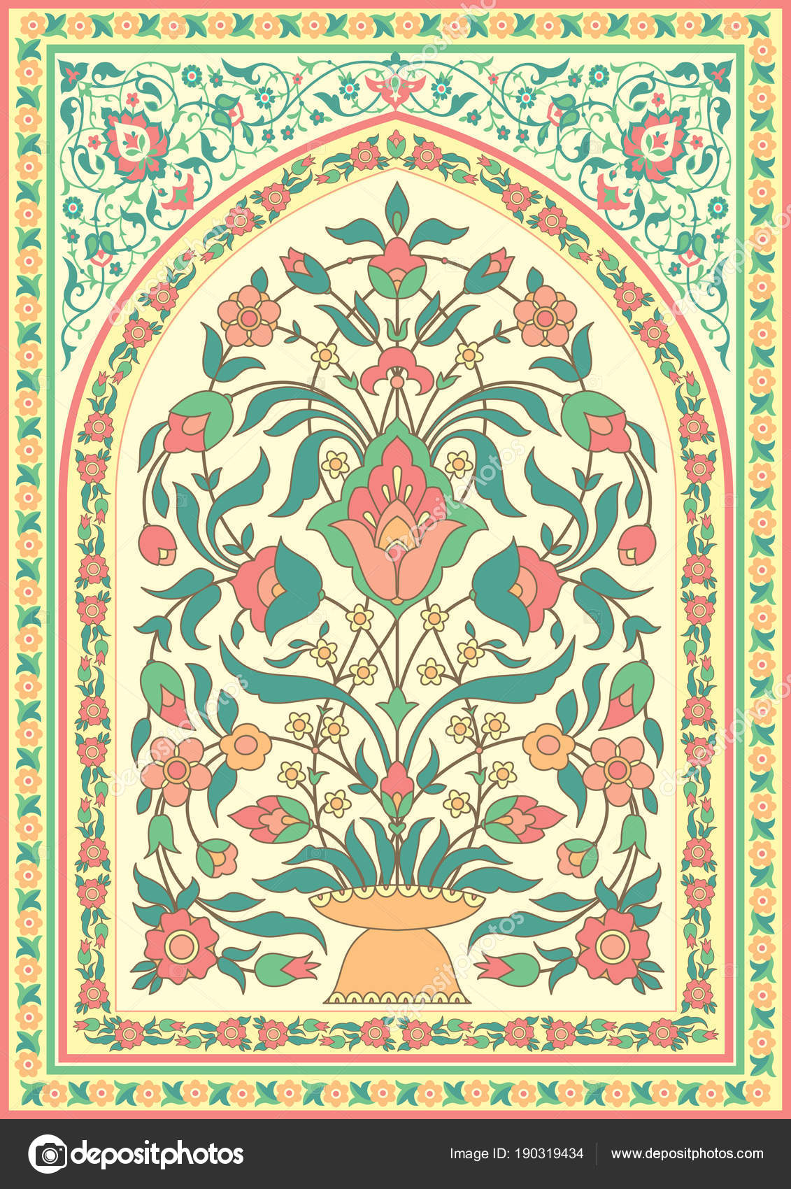 Download Traditional Islamic floral design — Stock Vector © Irmairma #190319434