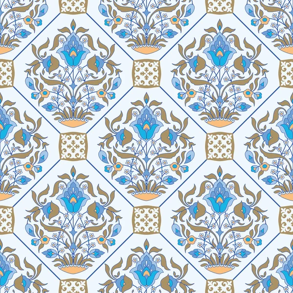 Azulejos de cerámica patrón floral — Vector de stock