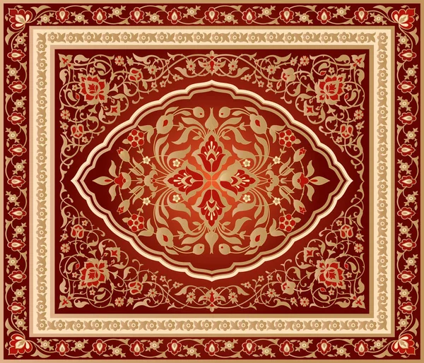 Diseño ornamental rojo y dorado — Archivo Imágenes Vectoriales