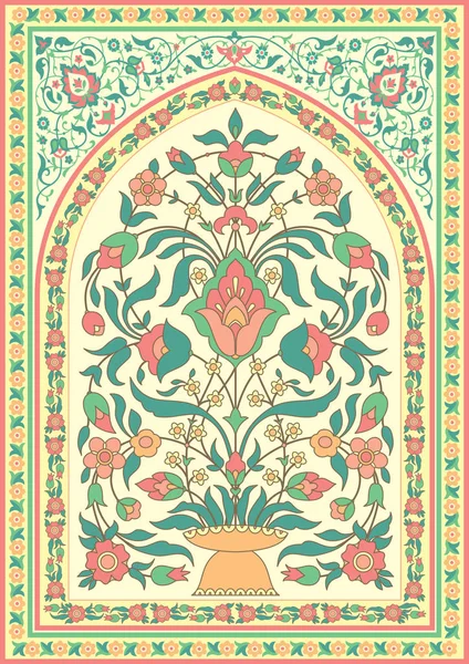 Diseño floral islámico tradicional — Vector de stock