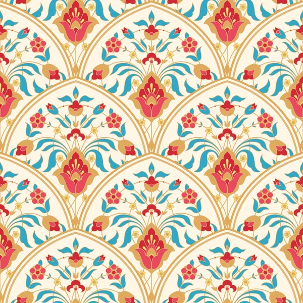 Patrón de azulejo floral — Vector de stock