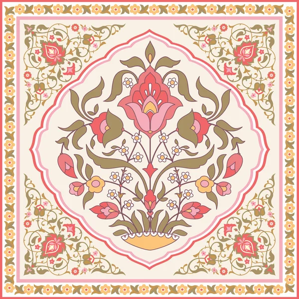 Ανατολίτικο floral σχέδιο — Διανυσματικό Αρχείο