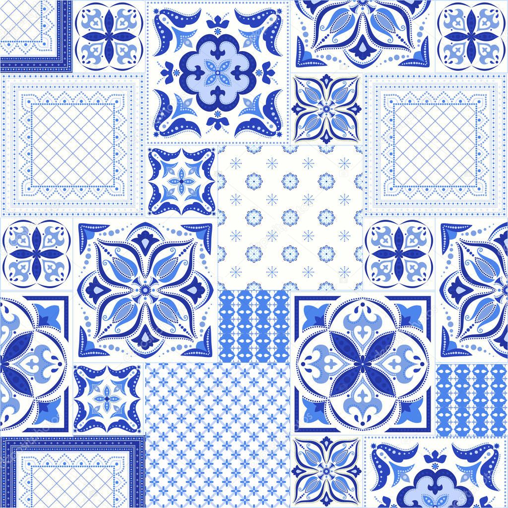 Blue tile pattern