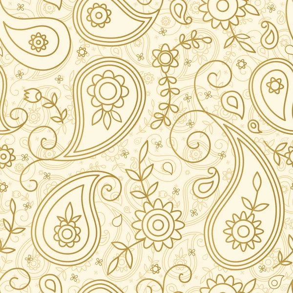 Gold paisley pattern — Stock Vector