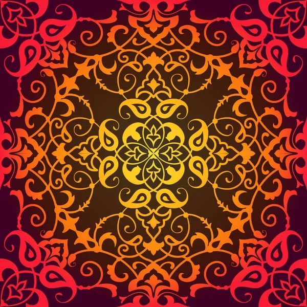Fondo floral adornado patrón arabesco — Vector de stock
