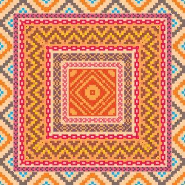 Etnik tarzda soyut geometrik desen