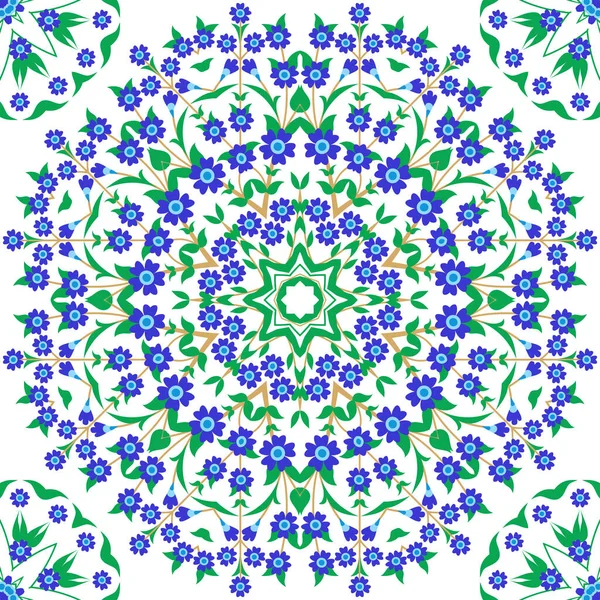 Синие Цветы Цветочный Безморщинистый Узор — стоковый вектор