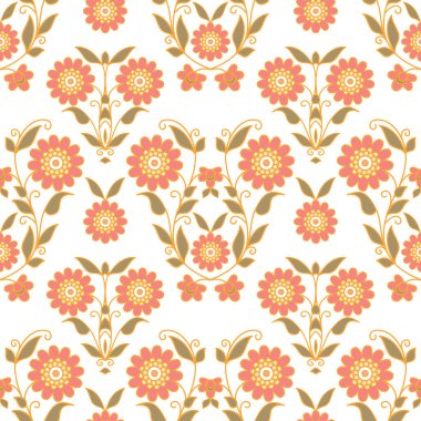 Pembe çiçekler, çiçeksiz desen, halk tarzı arka plan.