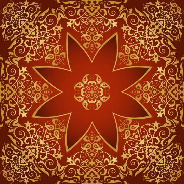 Patrón Inconsútil Ornamental Arabesco Floral Fondo Ornamentado — Vector de stock