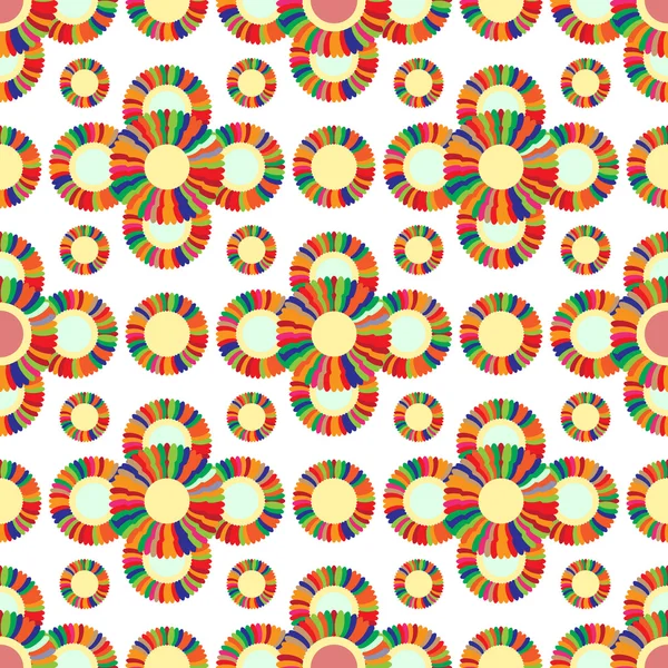 シームレスな幾何学的なパターンの花の明るい美しいベクトル — ストックベクタ