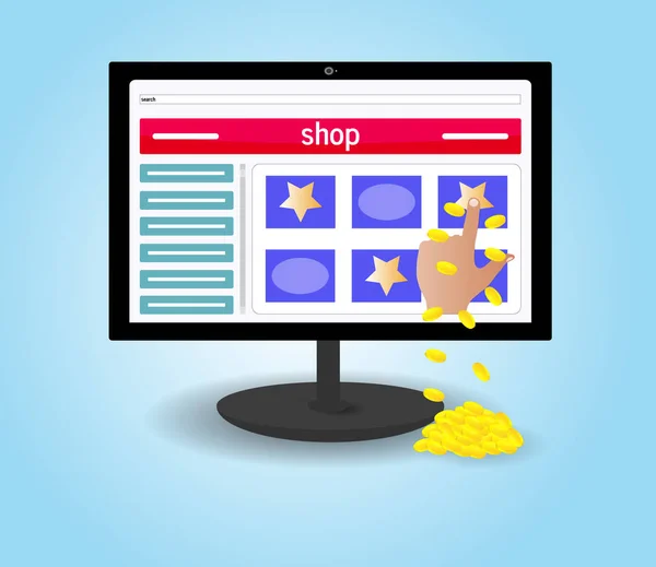 Kauf über den Online-Shop — Stockvektor