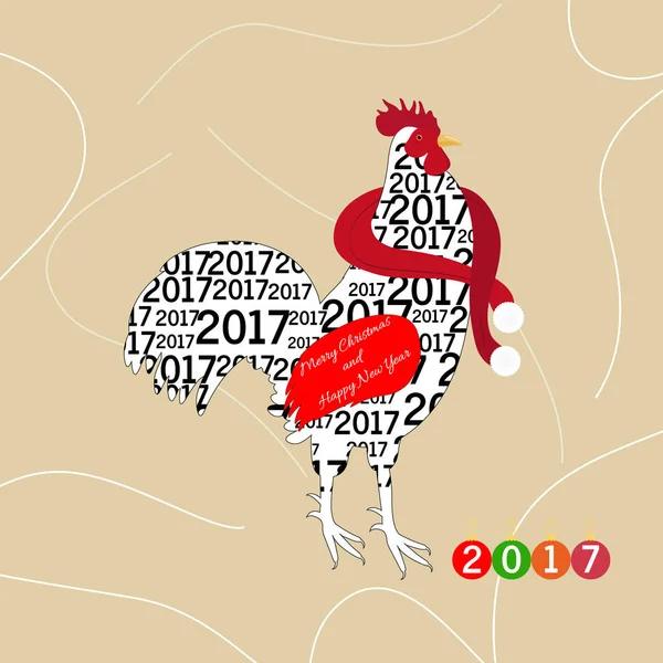 Символ петуха Нового 2017 года. Векторная иллюстрация — стоковый вектор