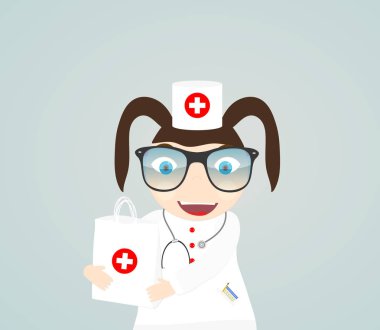 Bir doktorun vektör illüstrasyonu