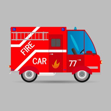 İtfaiye arabası. Vektör çizim