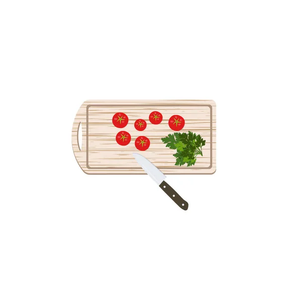 木板切割食物 — 图库矢量图片