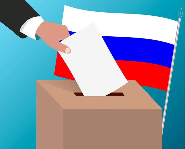 Rosyjskich wyborach prezydenckich w Rosji, pojęcie flaga urny — Wektor stockowy