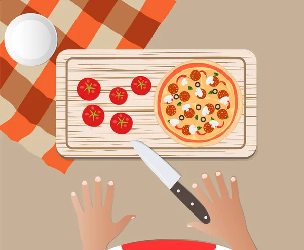 Illustrazione vettoriale pizza — Vettoriale Stock