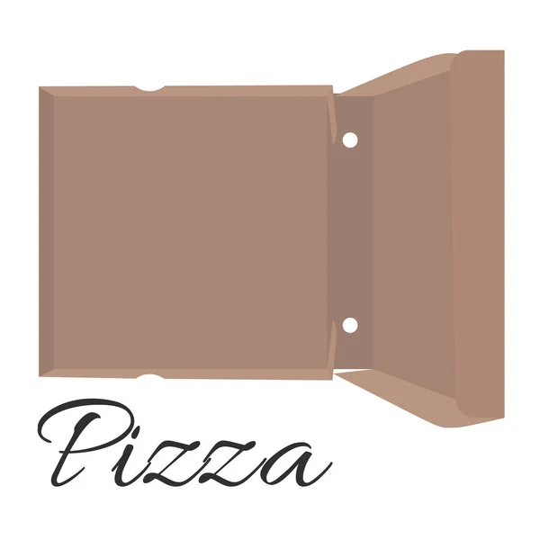 Caja de cartón para pizza. Ilustración vectorial — Vector de stock