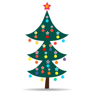 Vektör çizimi. Yeşil Noel ağacı