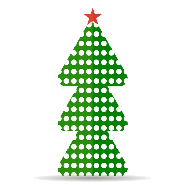 Ilustración vectorial. Árbol de Navidad verde — Vector de stock