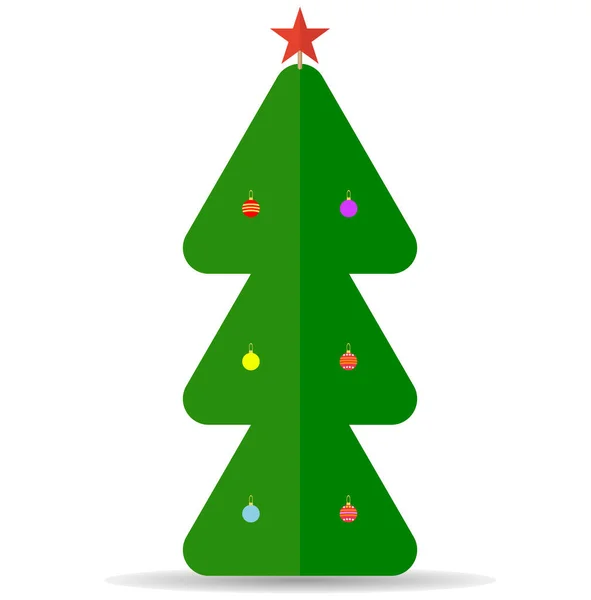 Vektör çizimi. Yeşil Noel ağacı